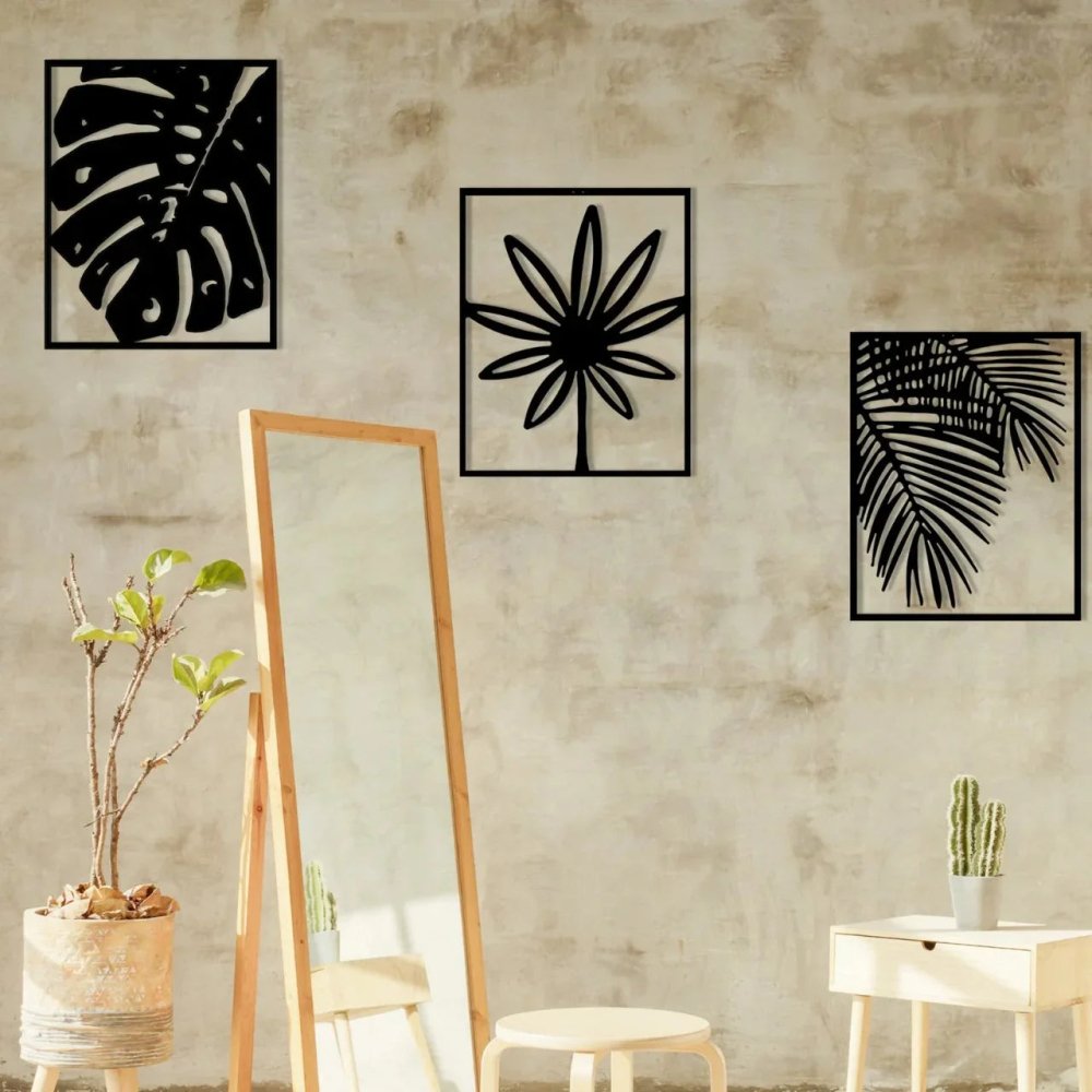 Metal Wall Art, Metal Wall Decor (pack of 3)